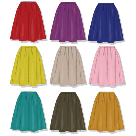 Skirt. Female clothes collection. Vector illustration.のイラスト素材