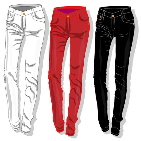 Trousers. Female's clothes. Vector illustration isolated.のイラスト素材