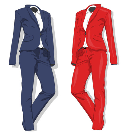 Female suit. Clothes collection. Vector illustration.のイラスト素材
