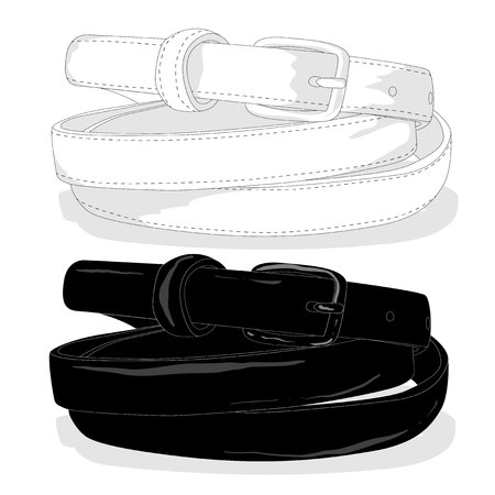 Belt fashion set. Vector isolated.のイラスト素材