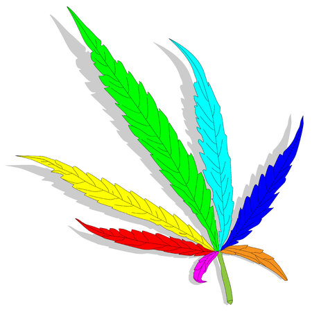 Cannabis leaf vector isolated on white backgroundのイラスト素材