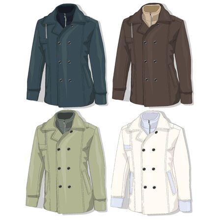 Male coat set. Vector illustration.のイラスト素材