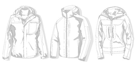 Sport jacket vector set on white background.のイラスト素材