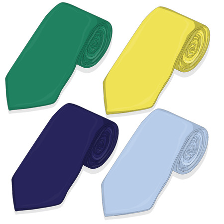 Fashion tie set. Vector isolated.のイラスト素材