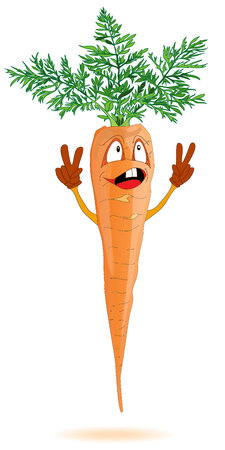 Cartoon vegetable character illustration isolatedのイラスト素材