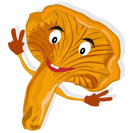 Cartoon vegetable character illustration isolatedのイラスト素材