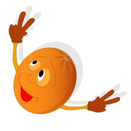 Cartoon orange character illustration isolatedのイラスト素材