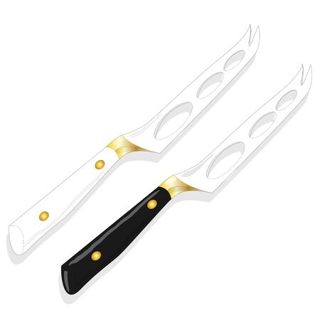 Cheese knife isolated on white layout.のイラスト素材
