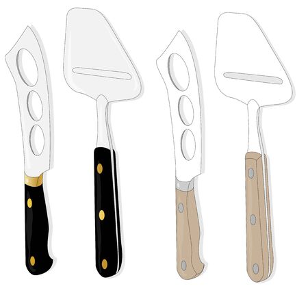 Cheese knife isolated on white layout.のイラスト素材