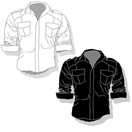 Male shirt illustration. Clothes collection.Vector.のイラスト素材