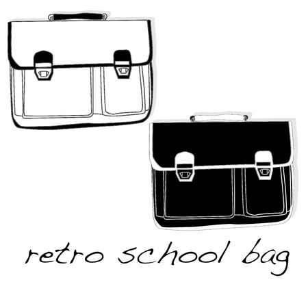old vintage school bag isolatedのイラスト素材