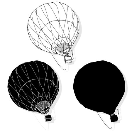 Hot Air Balloon / montgolfier vector illustrationのイラスト素材