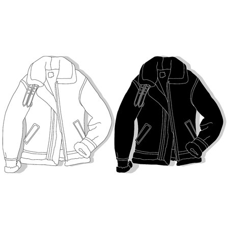 Pilot jacket. Bomber. Fashion illustration.のイラスト素材