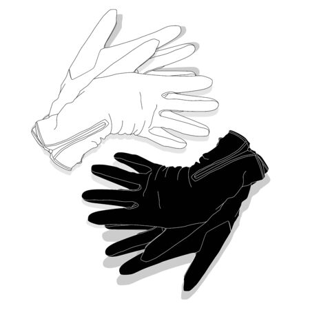 gloves set fashion image isolatedのイラスト素材