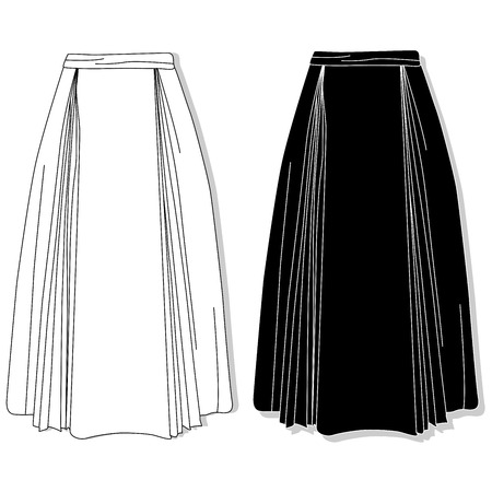 Skirt. Female clothes collection. Vector illustration.のイラスト素材