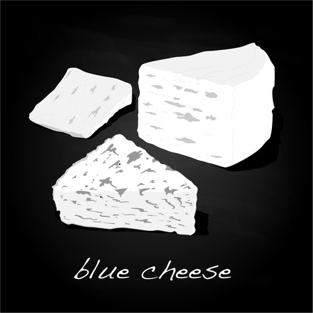 Fat soft blue cheese isolated illustration.のイラスト素材