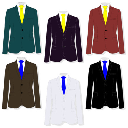 Men's jacket. Ceremonial men's suit, tuxedo. Vector illustration.のイラスト素材