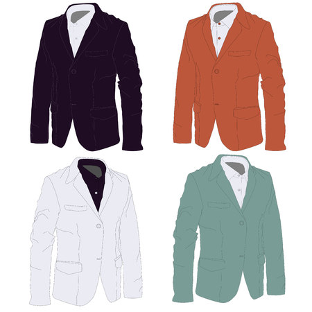 Vector man jacket illustration set.のイラスト素材
