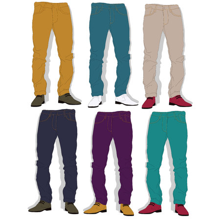 Jeans illustration vector set on white.のイラスト素材