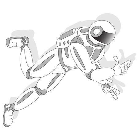 Vector illustration of cosmonaut, astronaut in spaceのイラスト素材