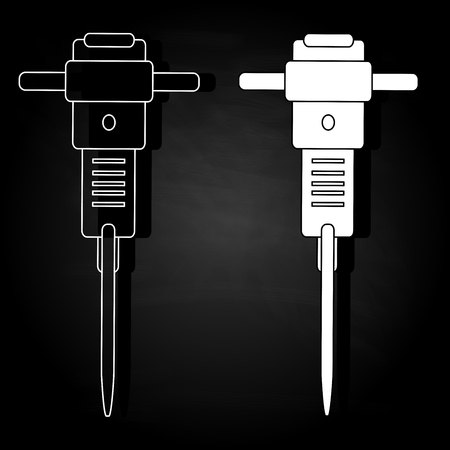 Construction jackhammer. Illustration set.のイラスト素材