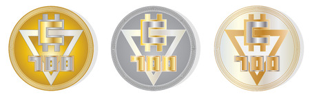 Coin illustration set. Images for e-commerce.のイラスト素材