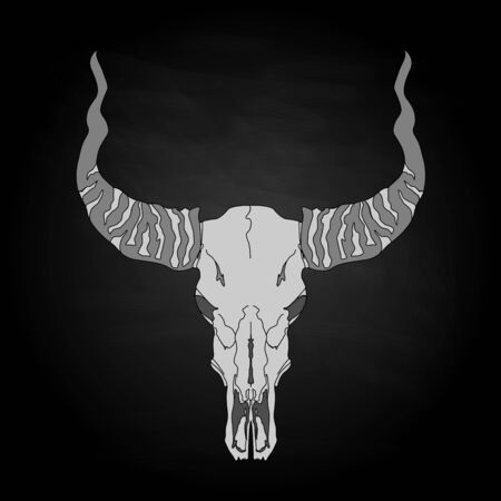 Skull- hand drawn illustration, isolated. For tattoo or t-shirt design.のイラスト素材