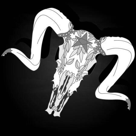 Skull - hand drawn illustration, isolated. For tattoo or t-shirt design.のイラスト素材