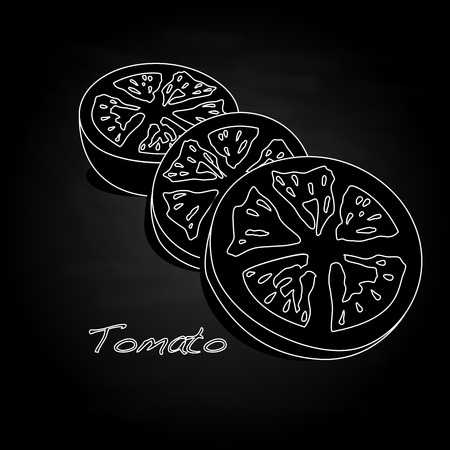 Tomato sliced illustration isolatedのイラスト素材