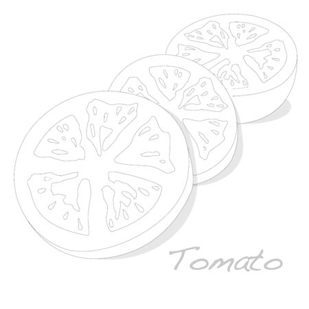 Tomato sliced illustration isolated .のイラスト素材