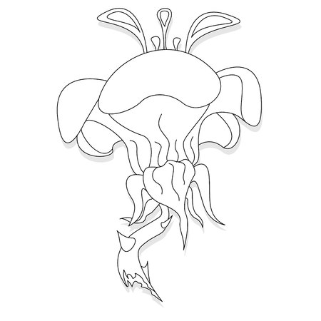 A Fantasy flower illustration set on white isolated.のイラスト素材