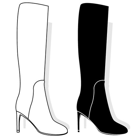 High female boots, isolated on white backgroundのイラスト素材