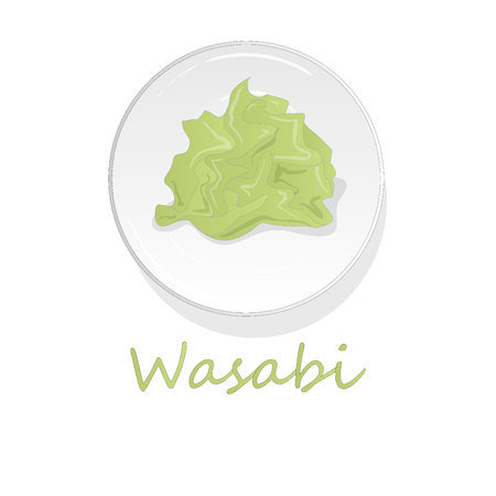 Wasabi Japanese horseradish illustration on white background.のイラスト素材