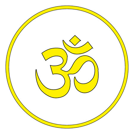Buddhist symbol Ohm vector illustration on white background. Om.のイラスト素材