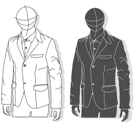 Vector man jacket illustration set. Fashion clothes collection.のイラスト素材