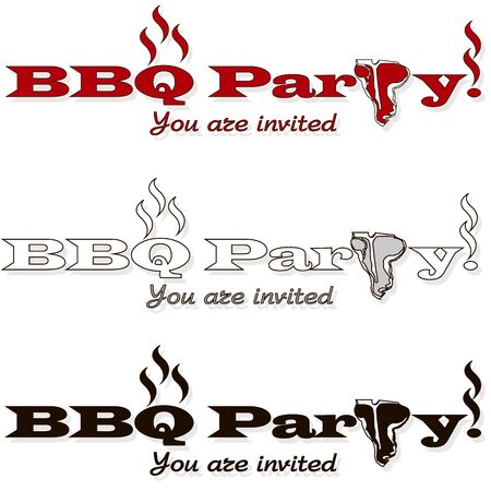 Barbecue, grill, bbq steak vector signes and emblems. Illustration of bbq and grill isolated on white. Barbecue, grill, bbq steak vector signes and emblems. Illustration of bbq and grill isolated on white.