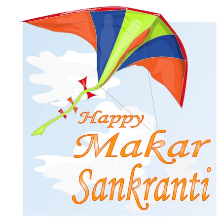 Vector illustration of Happy Makar Sankrant festival of India.のイラスト素材