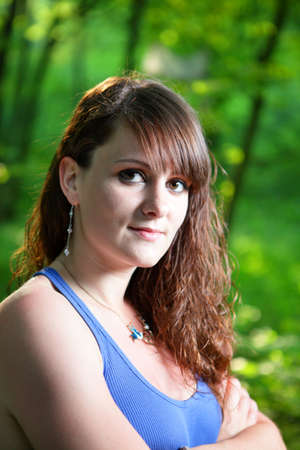 portrait of a beautiful brunet young womanの写真素材