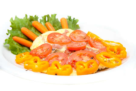 Omelet with vegetablesの写真素材