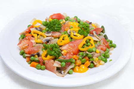 the roast vegetables on a plate as a garnishの写真素材