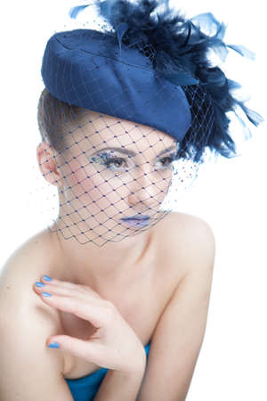 Portrait of beautiful woman on white backgroundの写真素材