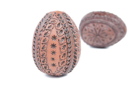 handcrafted easteregg from caly in white backgroundの写真素材