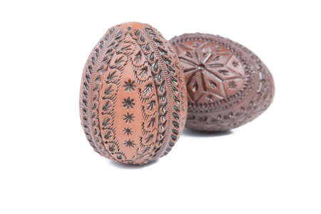 handcrafted easteregg from caly in white backgroundの写真素材