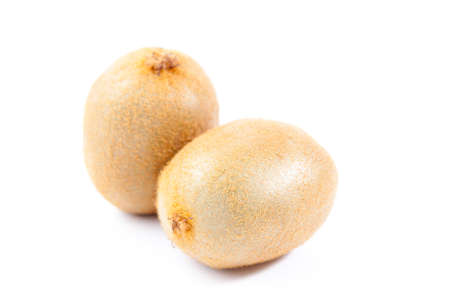 the ripe kiwi isolated on white backgroundの写真素材