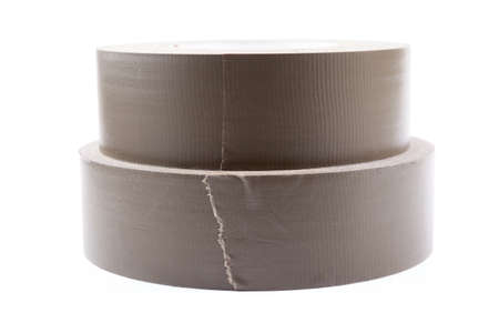 two rolls of tape isolated on white backgroundの写真素材