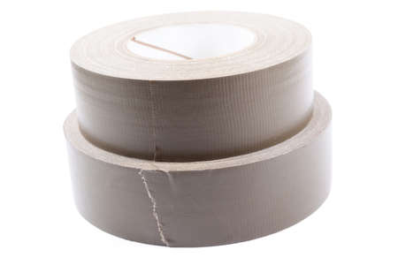 two rolls of tape isolated on white backgroundの写真素材