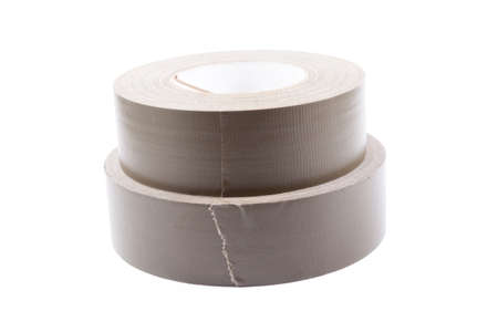 two rolls of tape isolated on white backgroundの写真素材
