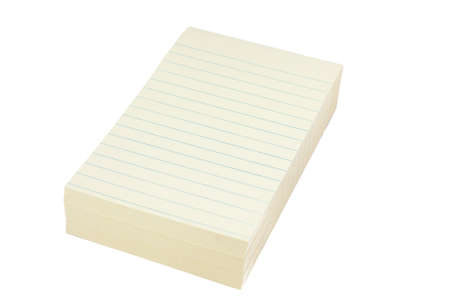 single yellow Notepad isolated on white backgroundの写真素材