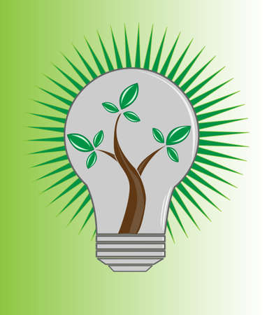 Light Bulb with tree inside as ecology symbolのイラスト素材