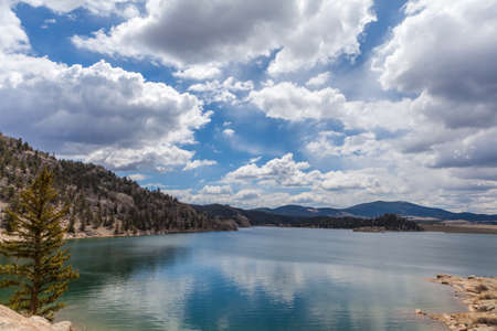 11 mile state park lake at coloradoの写真素材